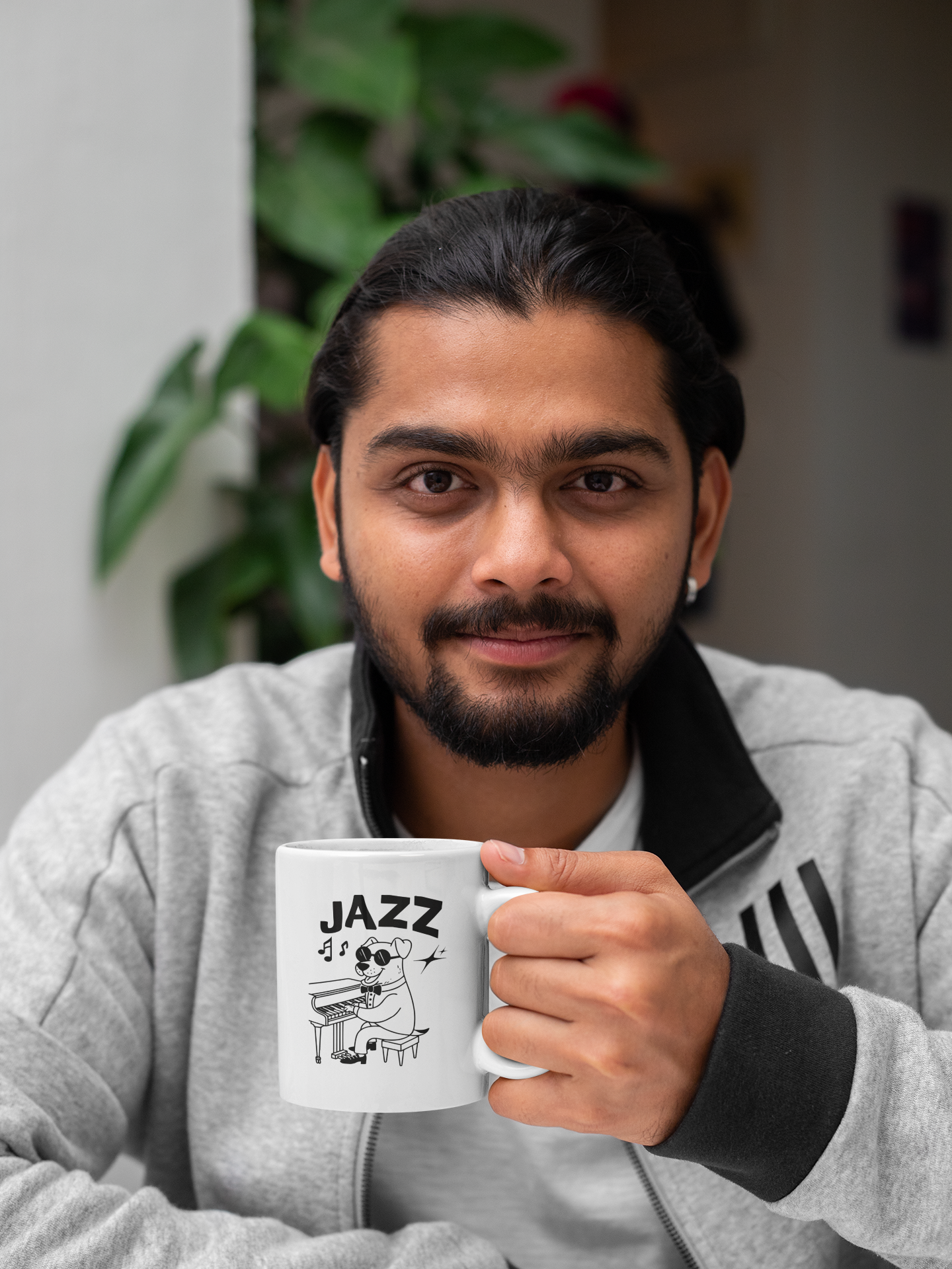 Jazz Dog Mug - Ceramic Mug for Dog Lovers.