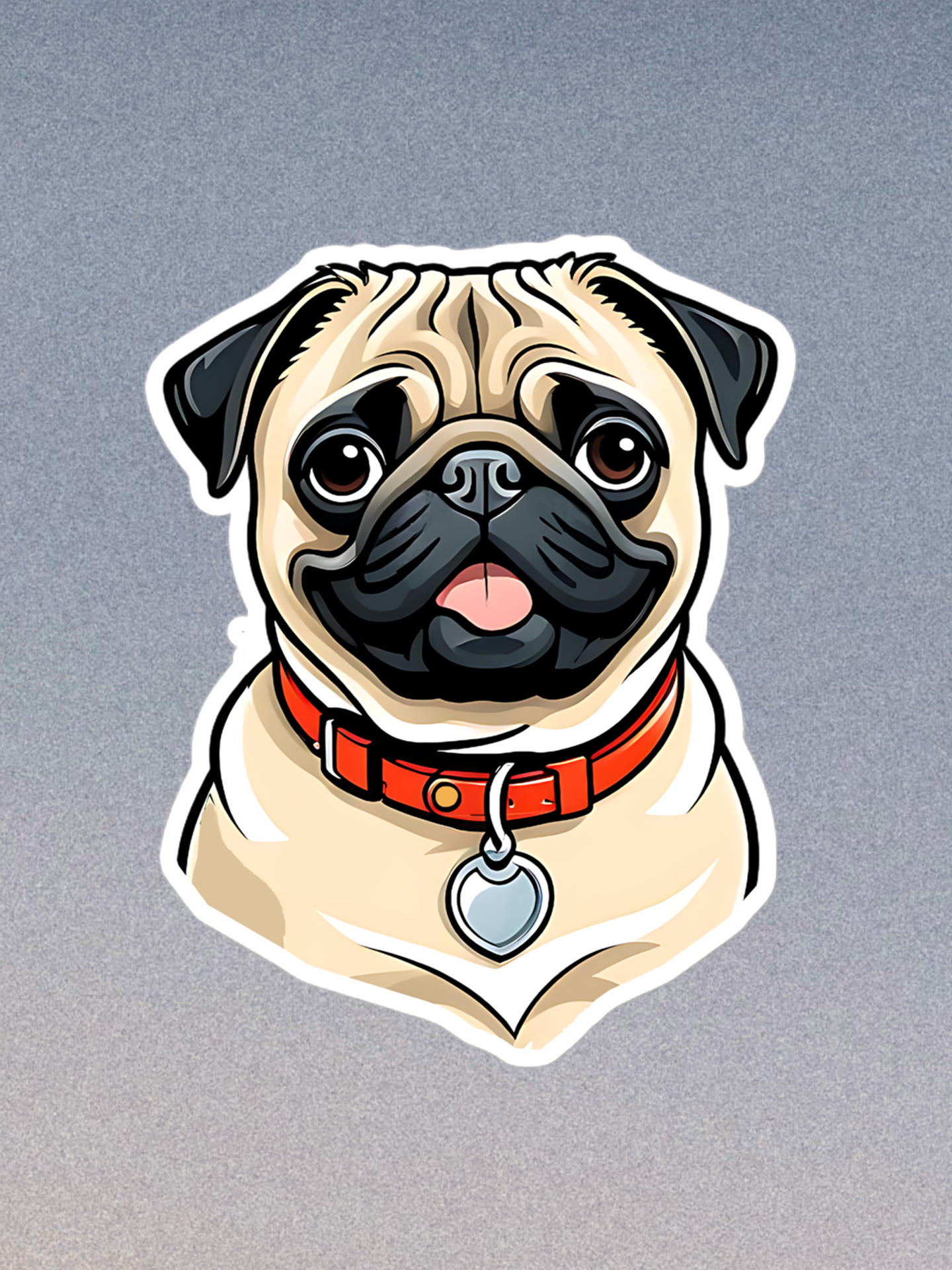 Cute Pug Sticker.