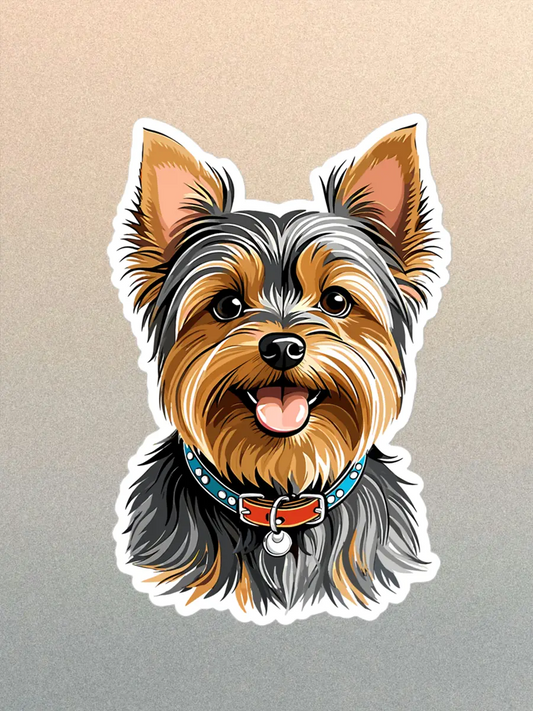Yorkie Sticker - Waterproof Yorkshire Terrier Vinyl Decal for Laptop & Water Bottle. PrintsDog