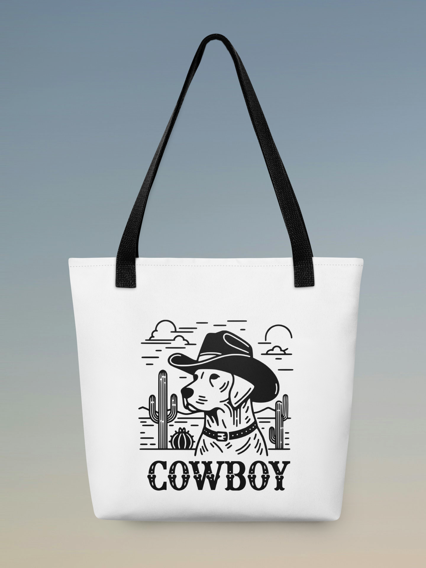 Dog Cowboy Tote Bag.
