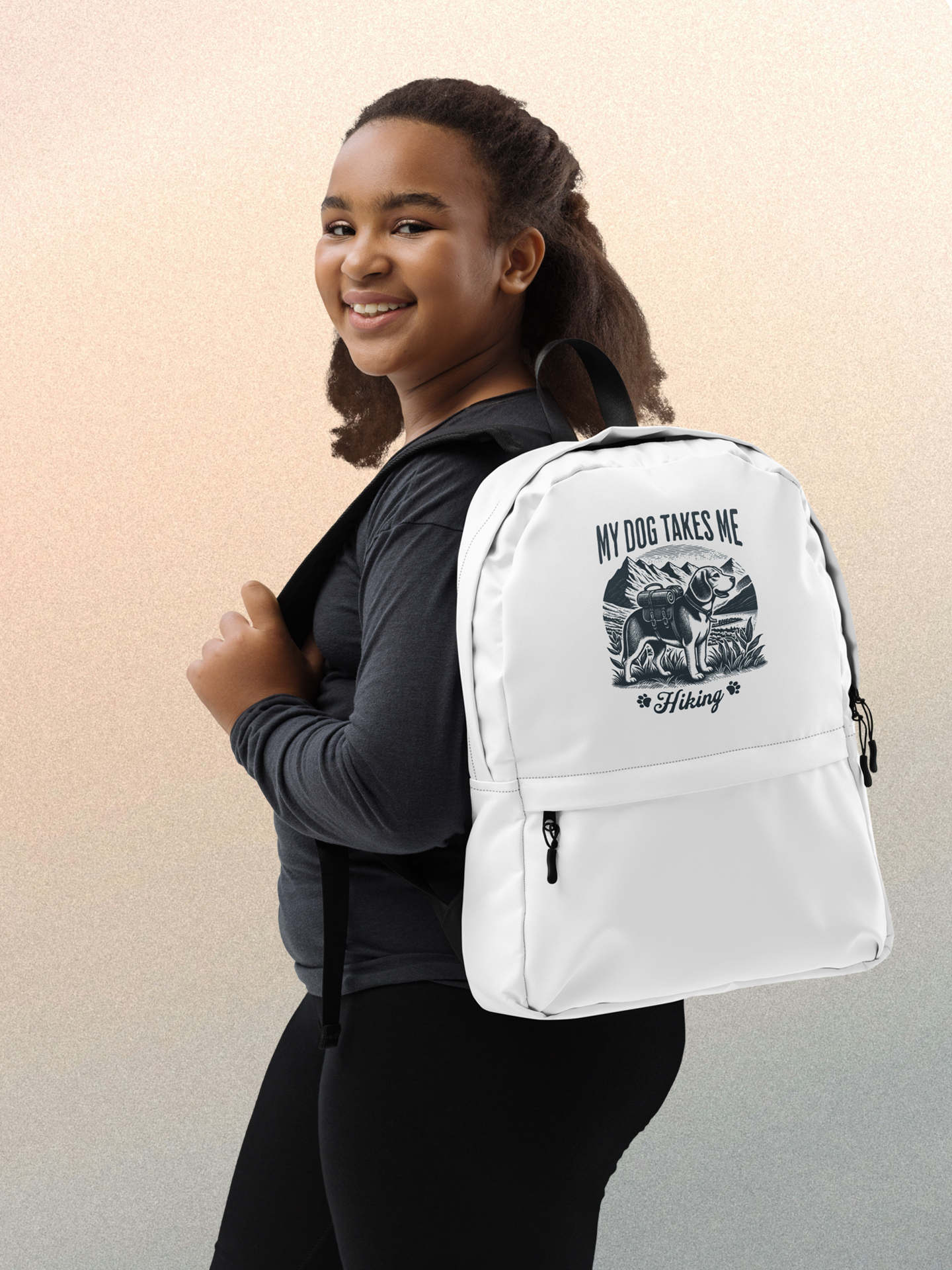 My Dog Takes Me Backpacks.