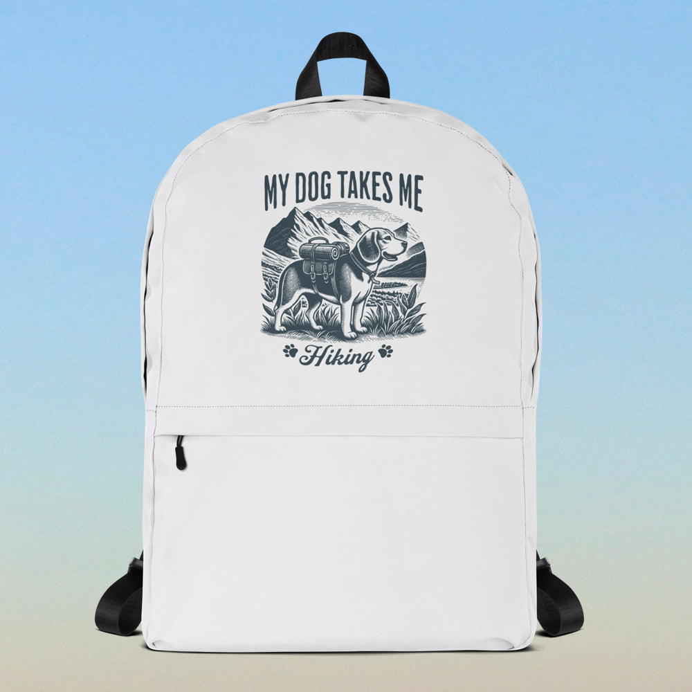 My Dog Takes Me Backpacks.
