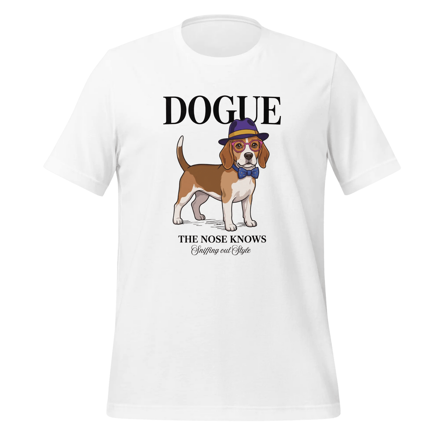 Beagle T-Shirt - Stylish Dog Lover Tee 'Dogue - The Nose Knows' - PrintsDog