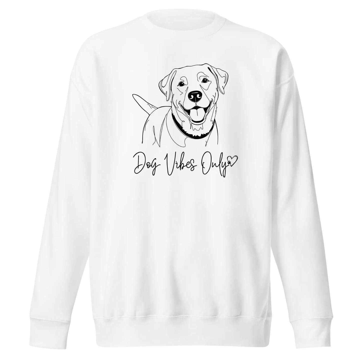 Dog Vibes Only Sweatshirt - Minimal Line Art Design for Dog Lovers. - PrintsDog