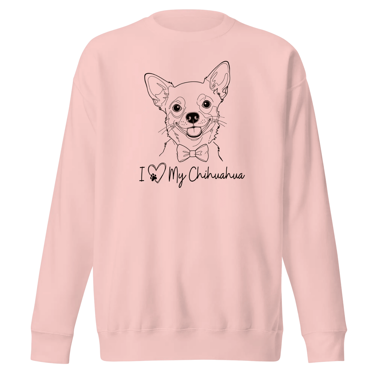 I Love My Chihuahua Sweatshirt - Minimal Line Art for Chihuahua Lovers - PrintsDog