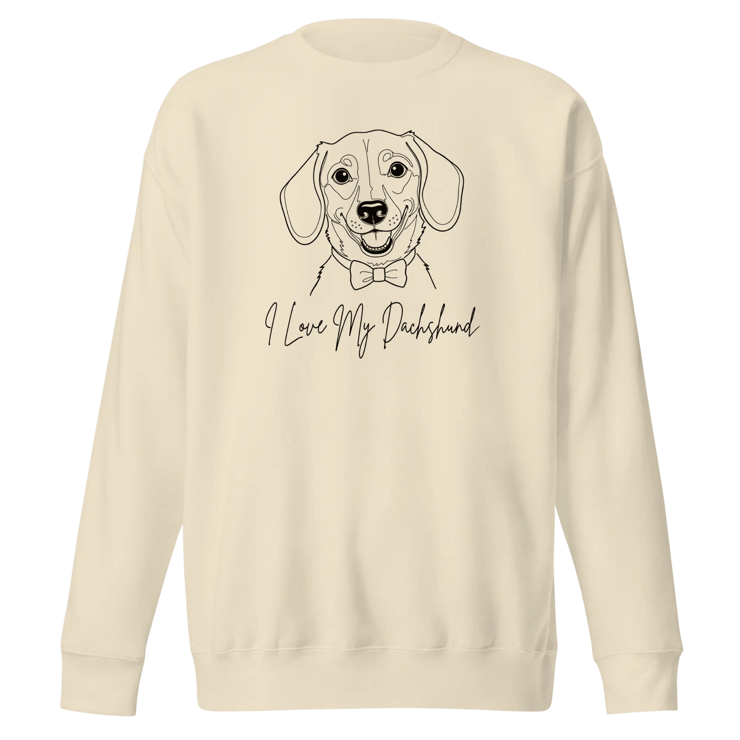 I Love My Dachshund Sweatshirt - Minimal Line Art for Dachshund Lovers. - PrintsDog