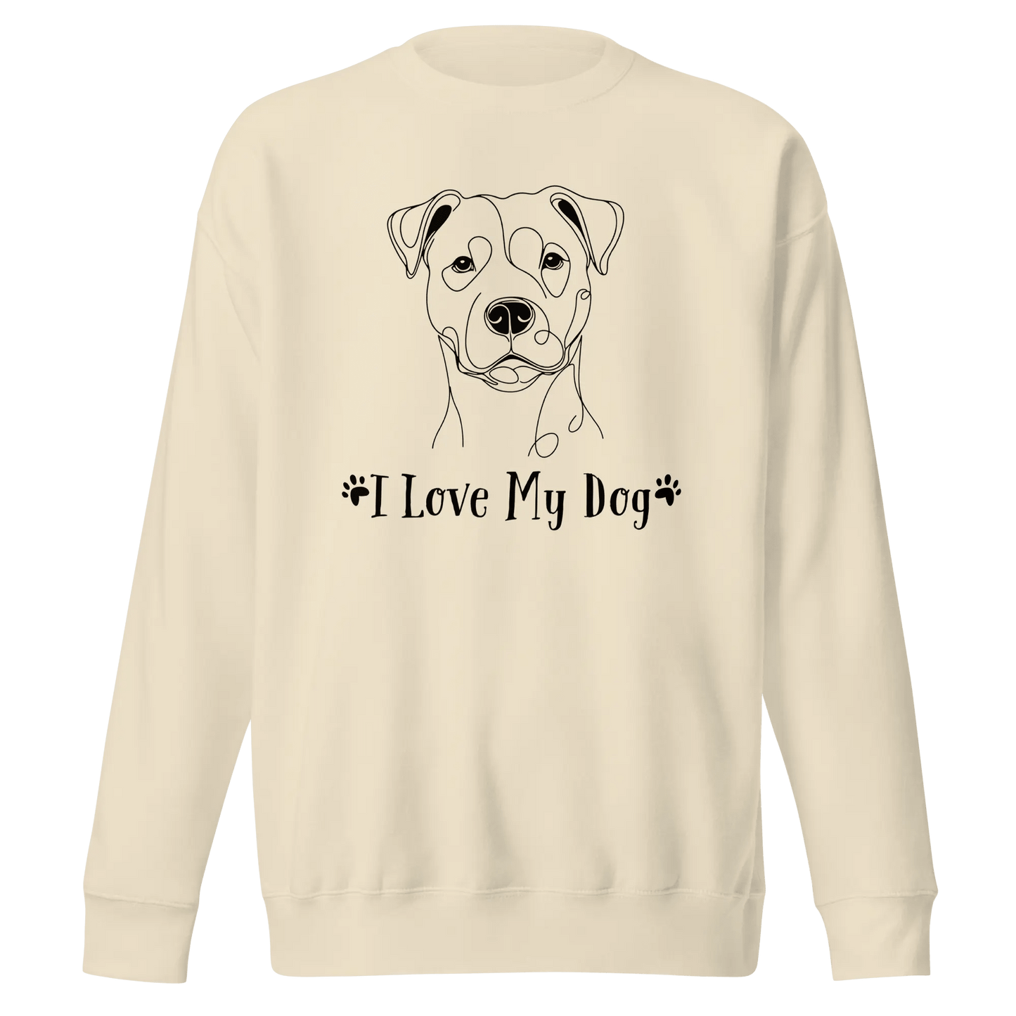 I Love My Dog Sweatshirt - Linear Terrier Print for Dog Lovers. - PrintsDog