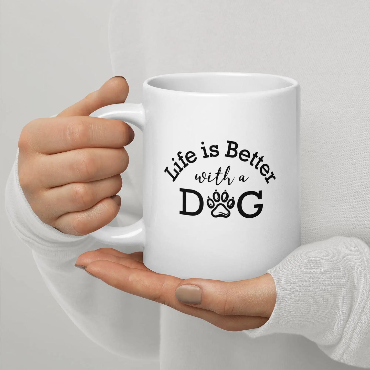 Life Is Better with Dogs Mug - Ceramic Coffee Cup Gift for Dog Lovers. - PrintsDog