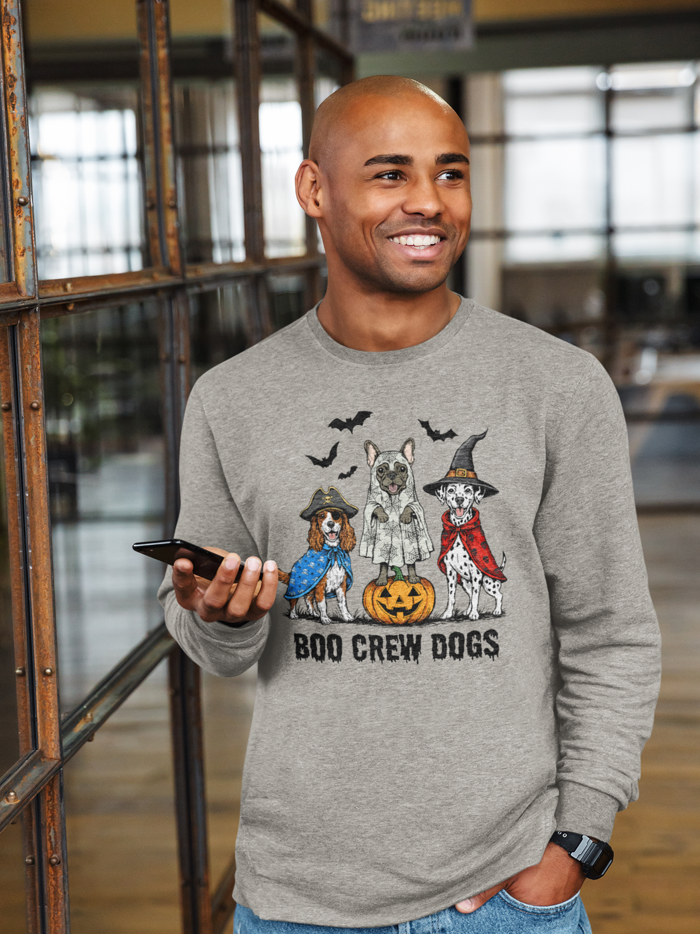Halloween Dogs. Funny Dogs in Costumes Sweatshirt.