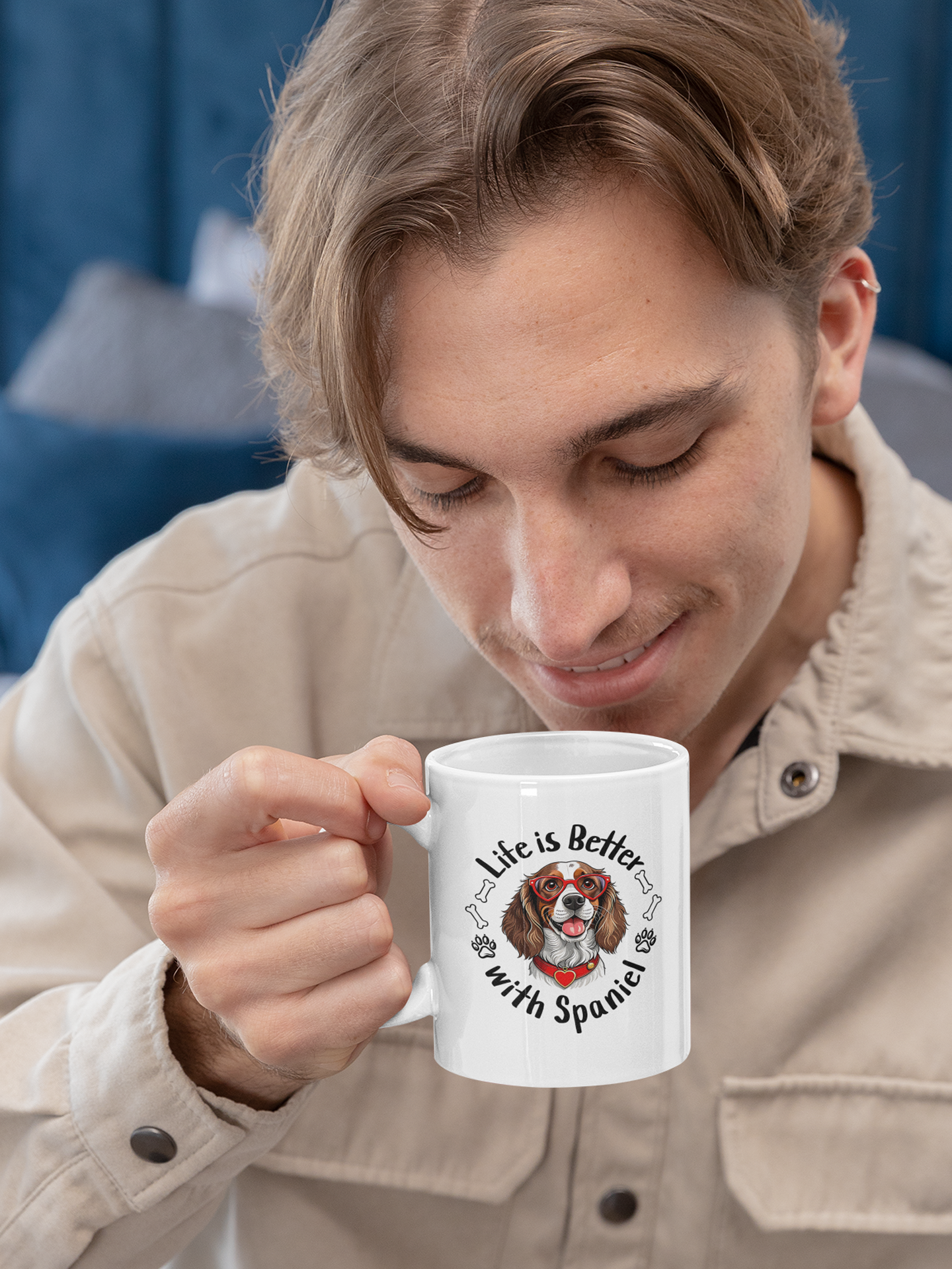 Life is Better with Spaniel - Ceramic Mug for Dog Lovers.