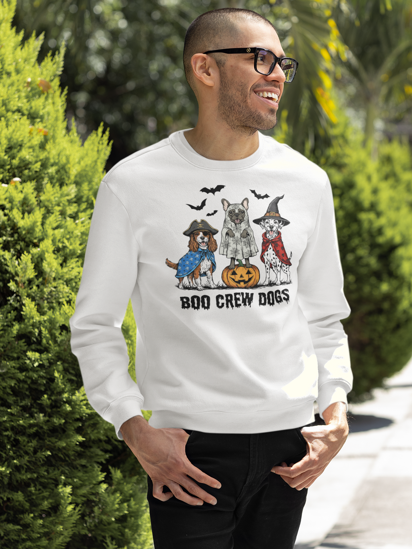 Halloween Dogs. Funny Dogs in Costumes Sweatshirt.