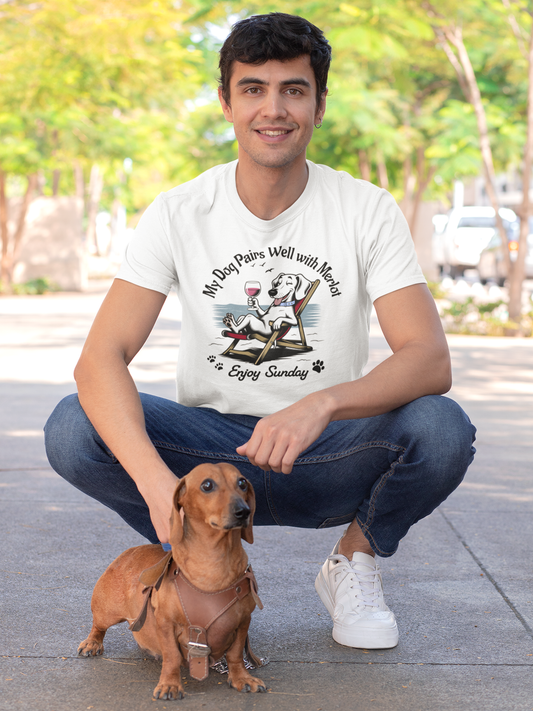 My Dog Pairs Well with Merlot T-Shirt.