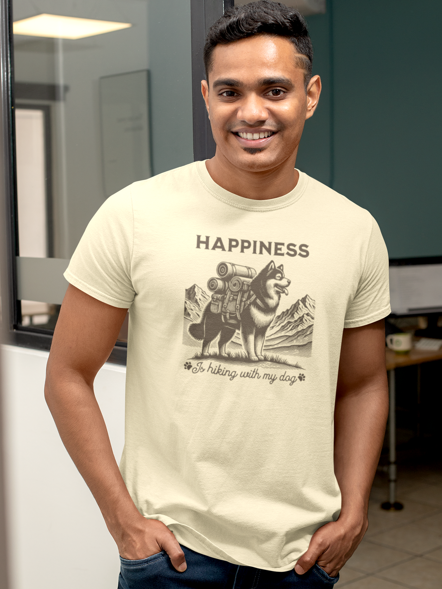 Happiness is hiking with my dog T-Shirt.