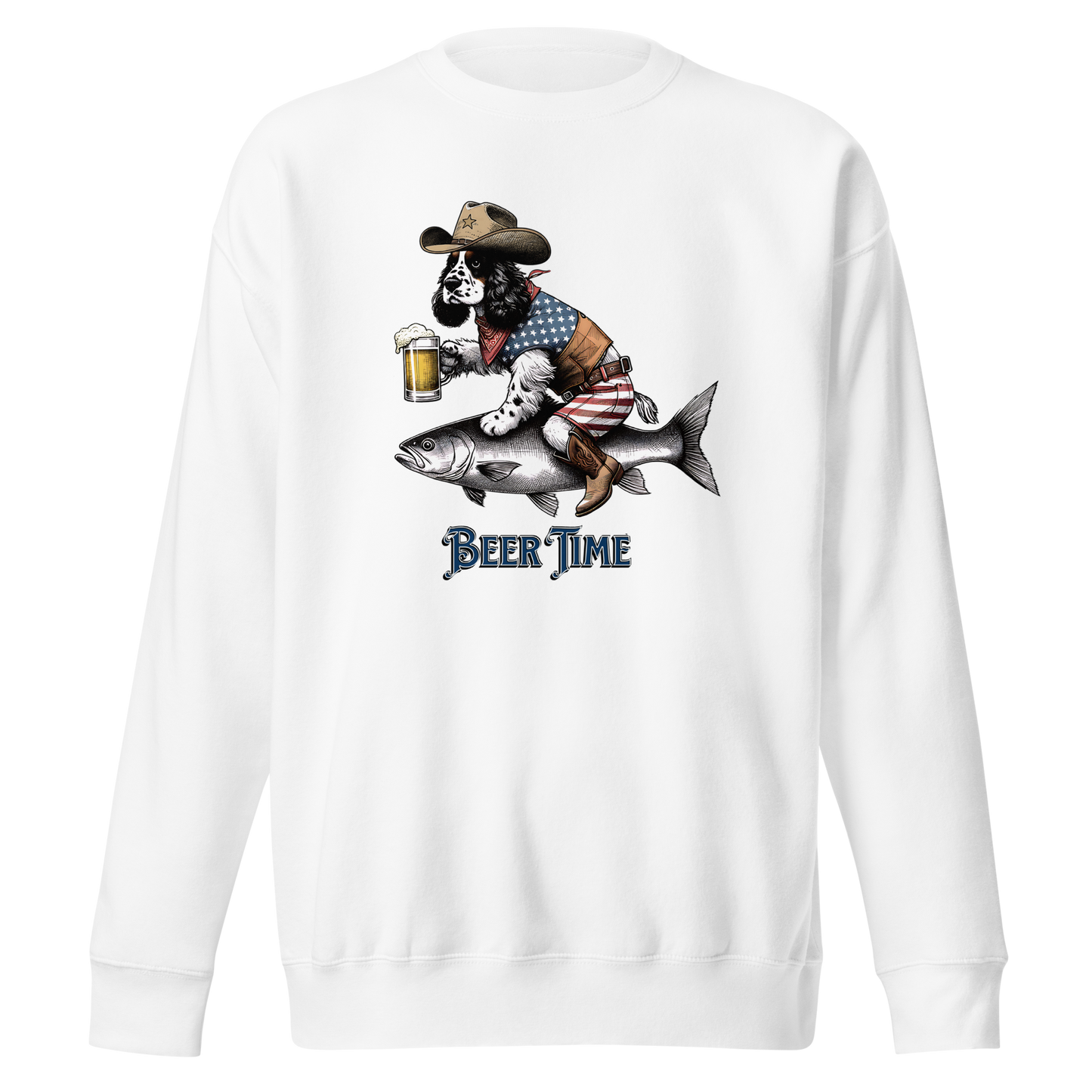 Beer Time Dog Sweatshirt – Funny Design for Beer Lovers.