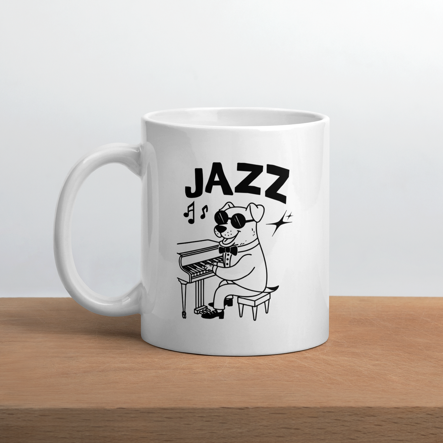 Jazz Dog Mug - Ceramic Mug for Dog Lovers.