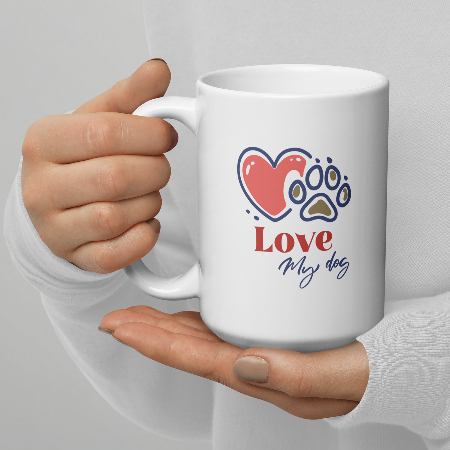 Love my dog - Ceramic Mug for Dog Lovers.