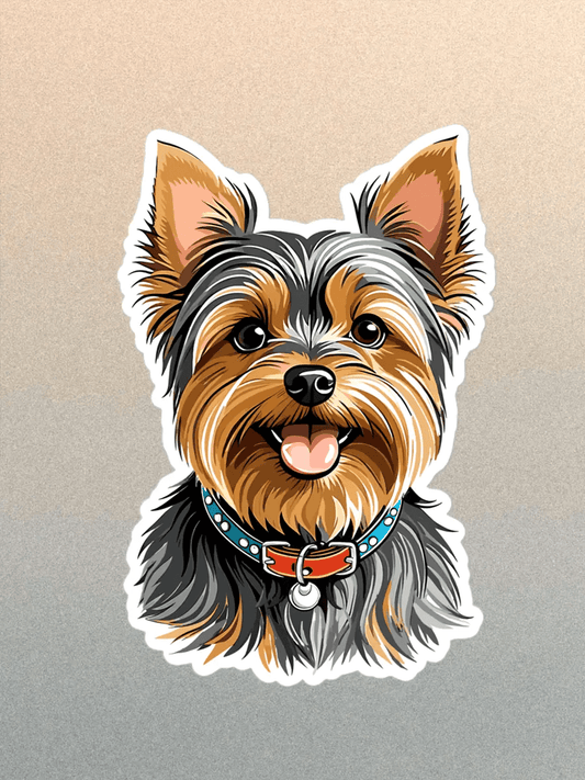Yorkie Sticker - Waterproof Yorkshire Terrier Vinyl Decal for Laptop & Water Bottle. - PrintsDog