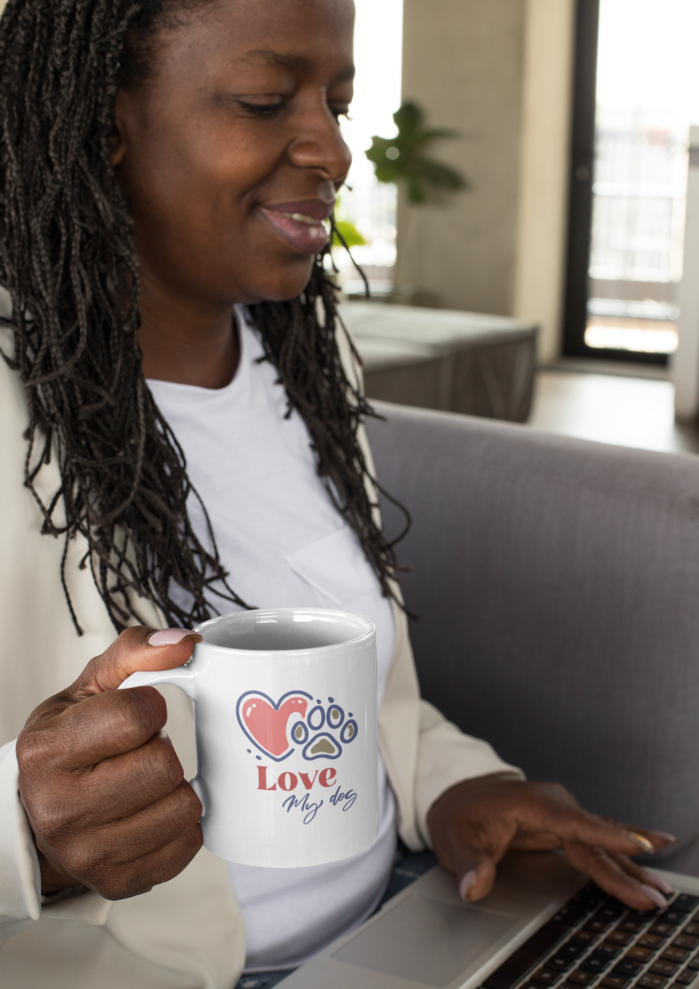 Love my dog - Ceramic Mug for Dog Lovers.