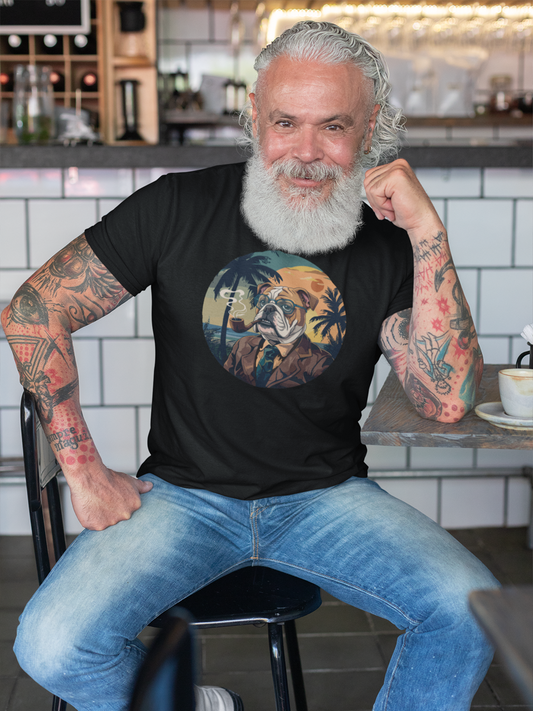 Gentleman Bulldog T-Shirt – Vintage Bulldog in Suit and Glasses.