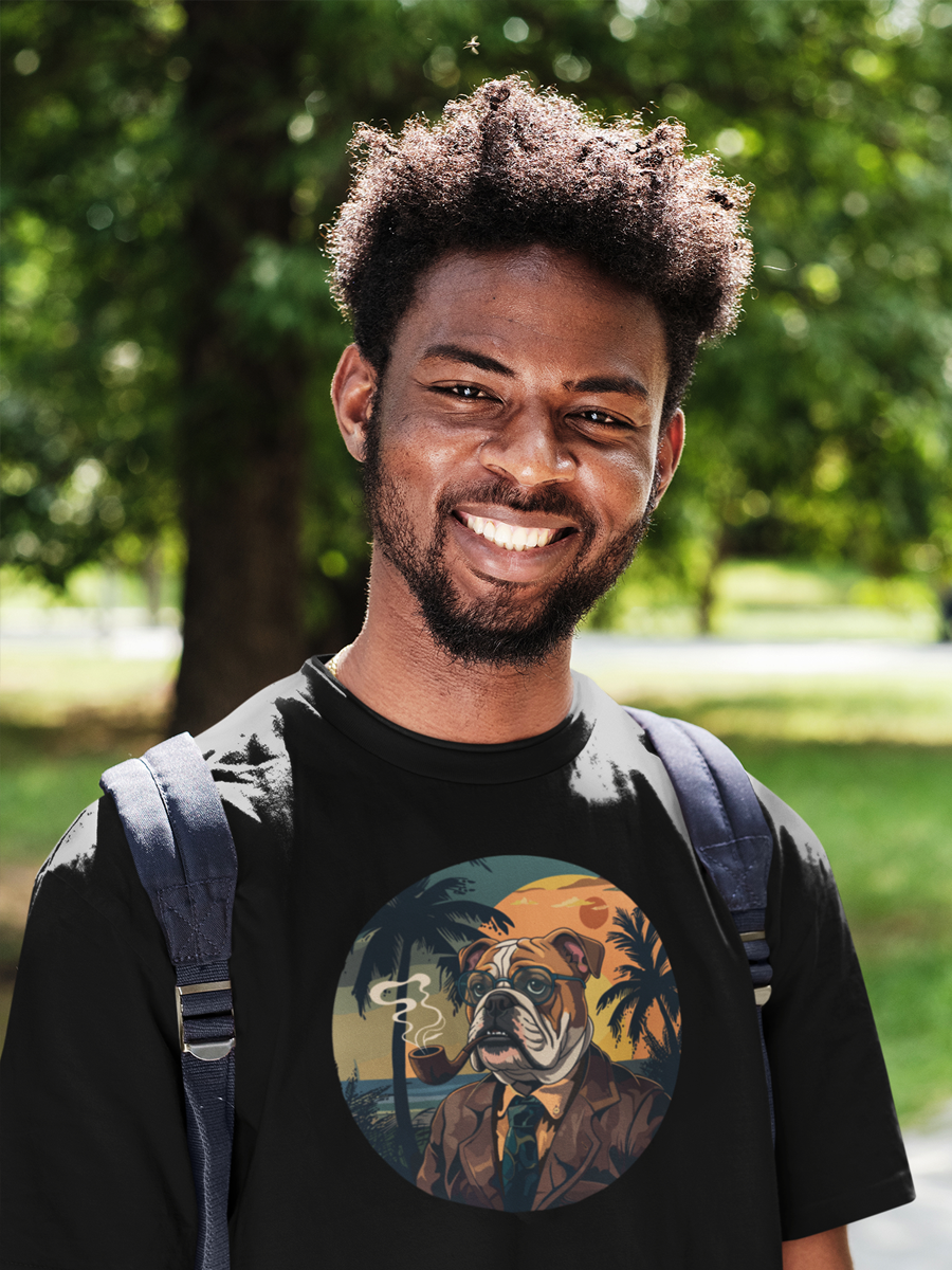 Gentleman Bulldog T-Shirt – Vintage Bulldog in Suit and Glasses.