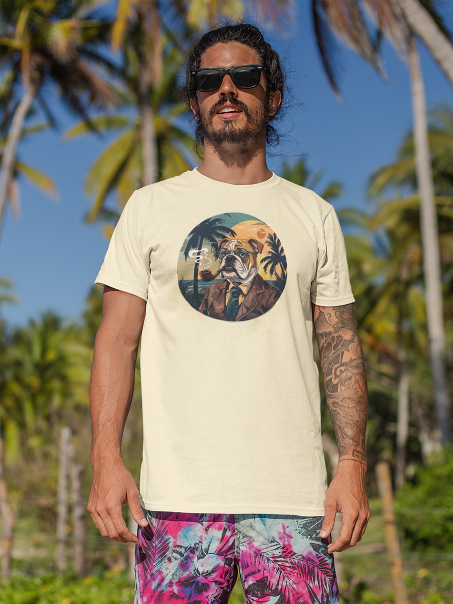 Gentleman Bulldog T-Shirt – Vintage Bulldog in Suit and Glasses.