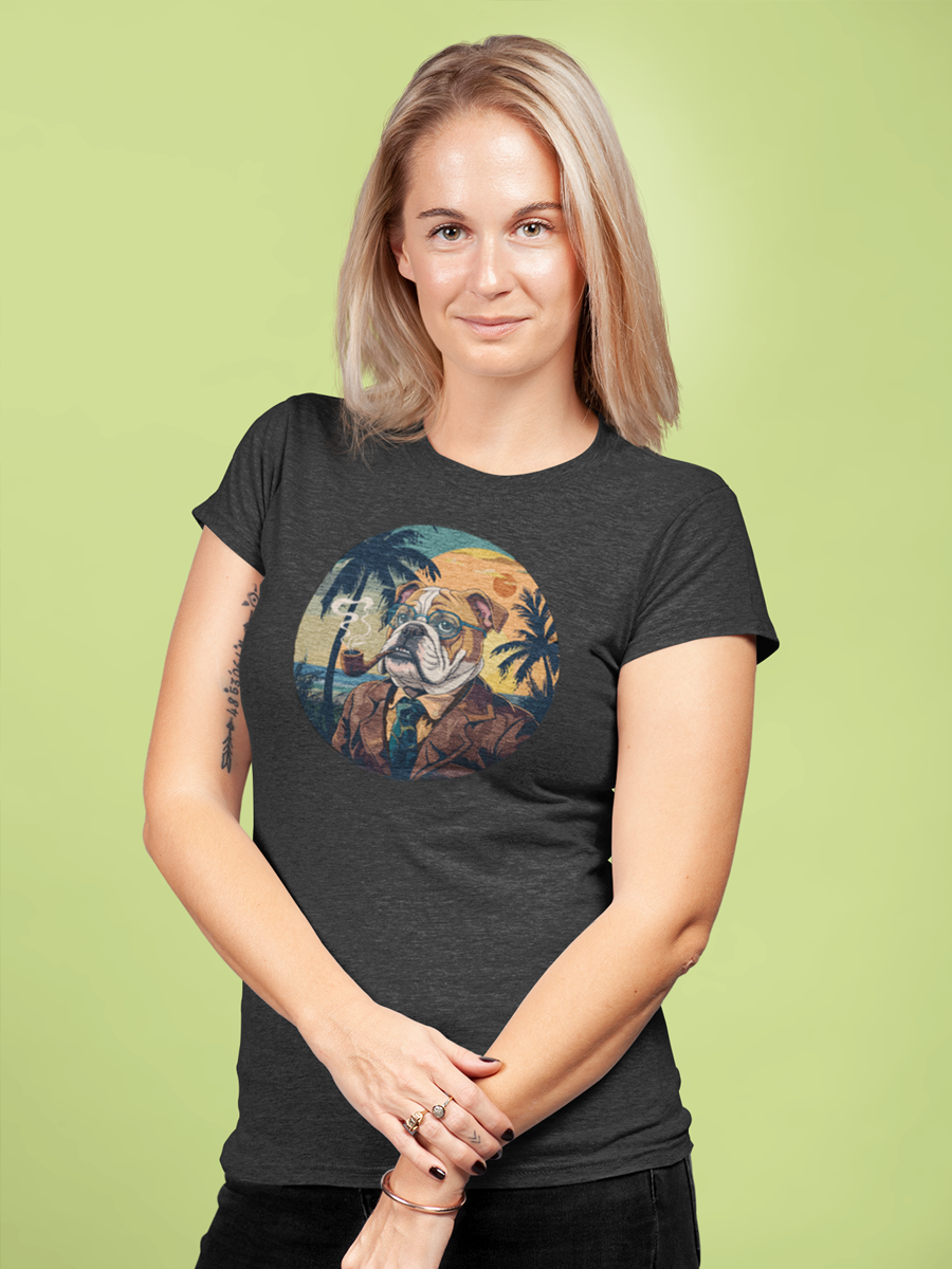Gentleman Bulldog T-Shirt – Vintage Bulldog in Suit and Glasses.