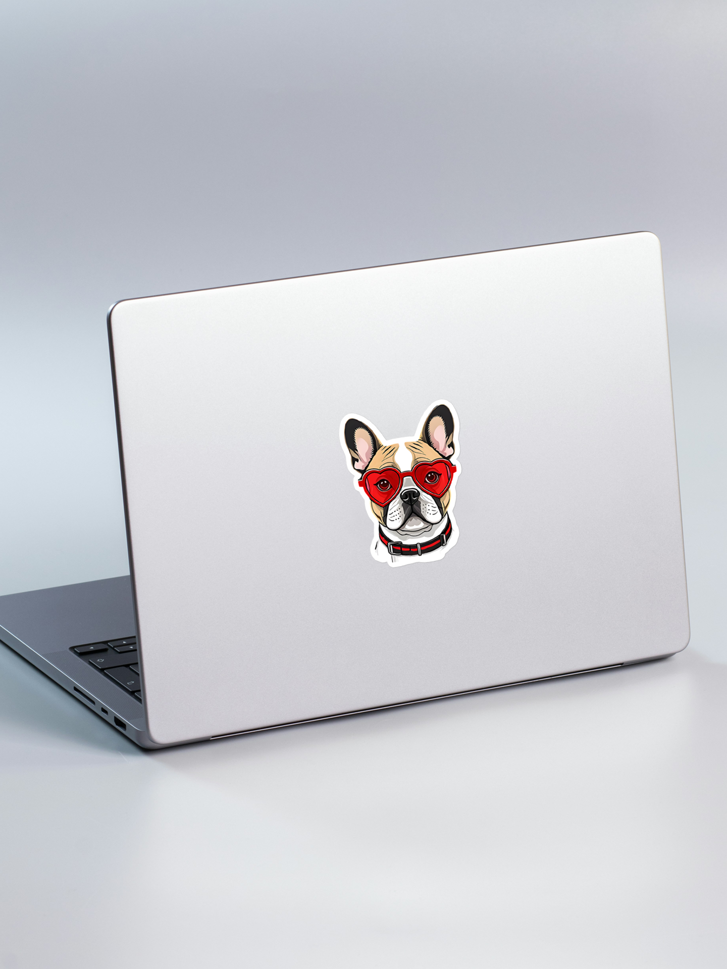 Bulldog in Red Glasses Stickers.