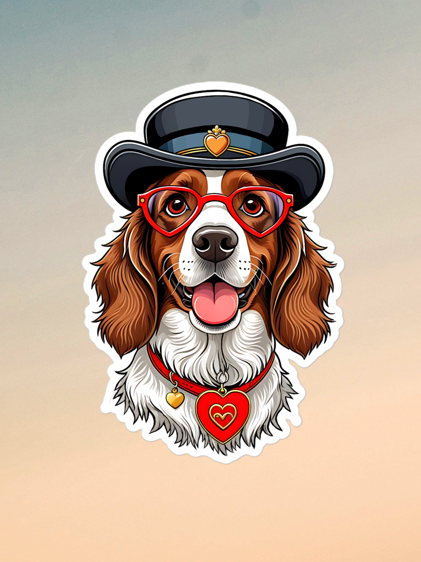Spaniel in a Top Hat Stickers.