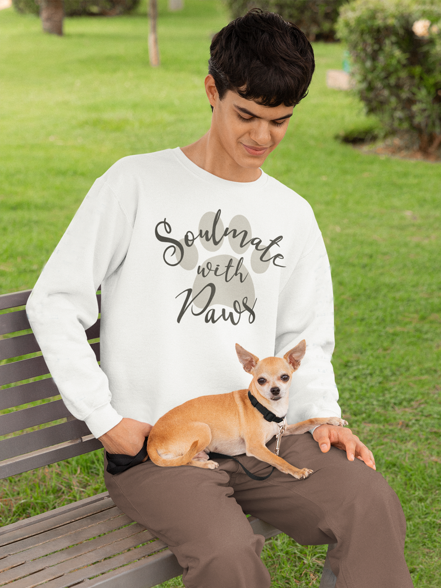 Soulmate with Paws Sweatshirt – Cute Design for Dog Lovers.