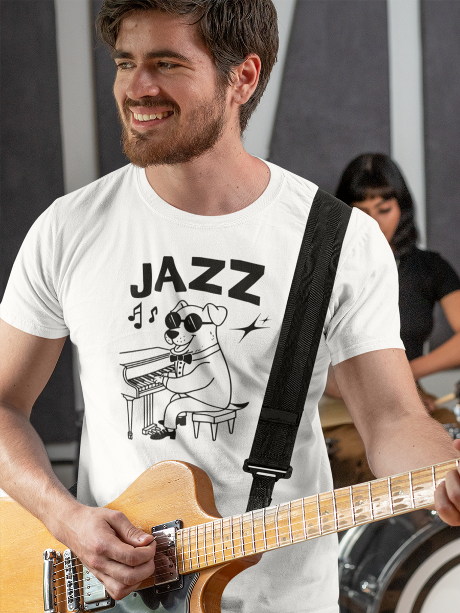 Jazz Dog T-Shirt - Dog Lover Tee "Music Sounds Better With My Dog".