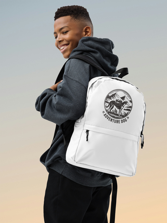 Adventure Dog Backpack - Vintage Mountain Dog Design for Outdoor Explorers.