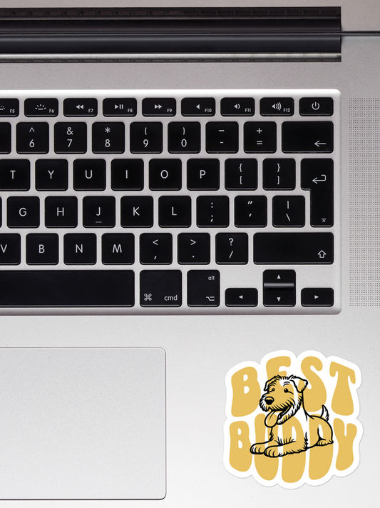 Best Buddy Dog Sticker - Waterproof Vinyl Decal for Laptop & Water Bottle.