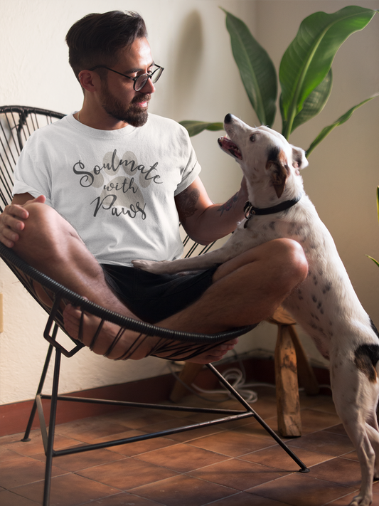 “Soulmate with Paws” T-shirt for dog owners.