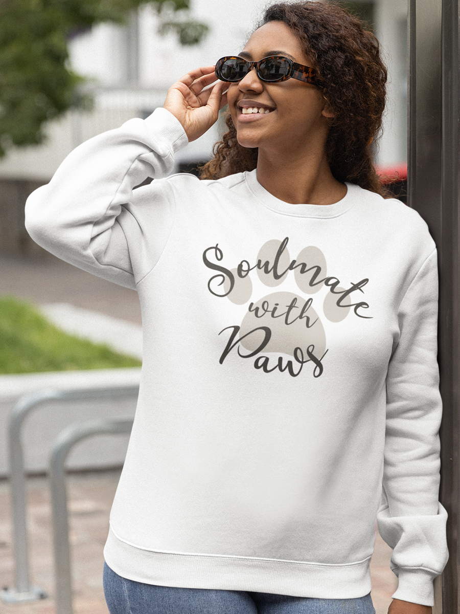 Soulmate with Paws Sweatshirt – Cute Design for Dog Lovers.