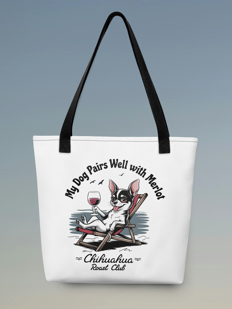 Tote Bag “My Dog Pairs Well with Merlot”