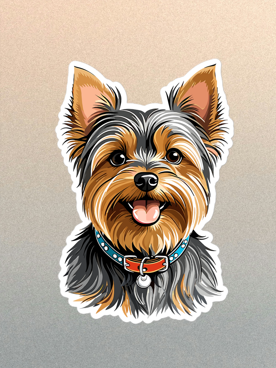 Yorkie Sticker - Waterproof Yorkshire Terrier Vinyl Decal for Laptop & Water Bottle.