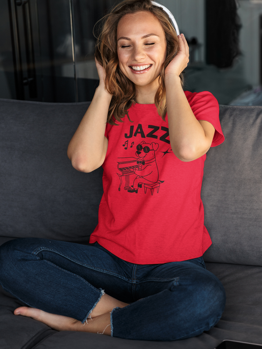 Jazz Dog T-Shirt - Dog Lover Tee "Music Sounds Better With My Dog".