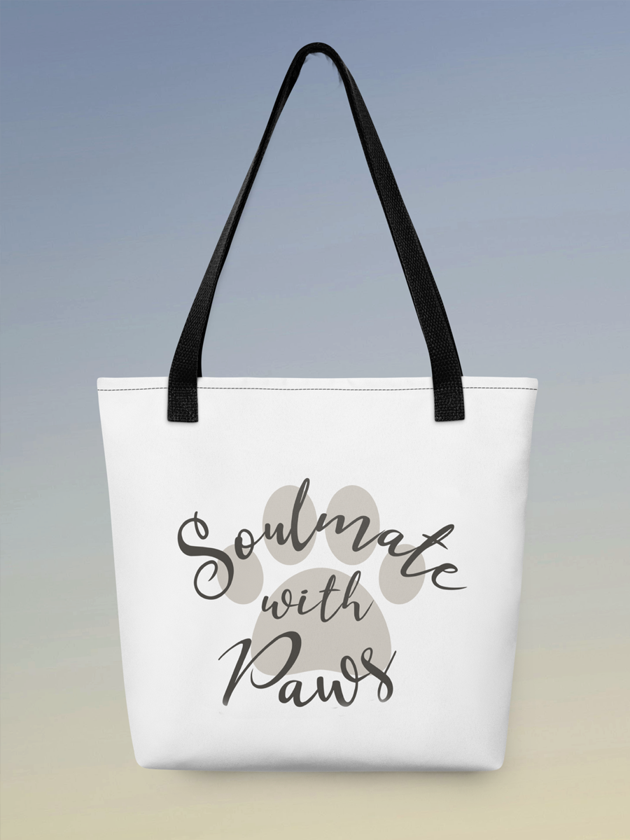 Soulmate with Paws Tote – Sweet Everyday Bag for True Dog Lovers.