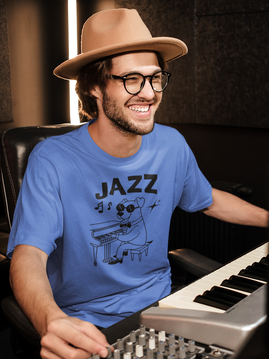 Jazz Dog T-Shirt - Dog Lover Tee "Music Sounds Better With My Dog".