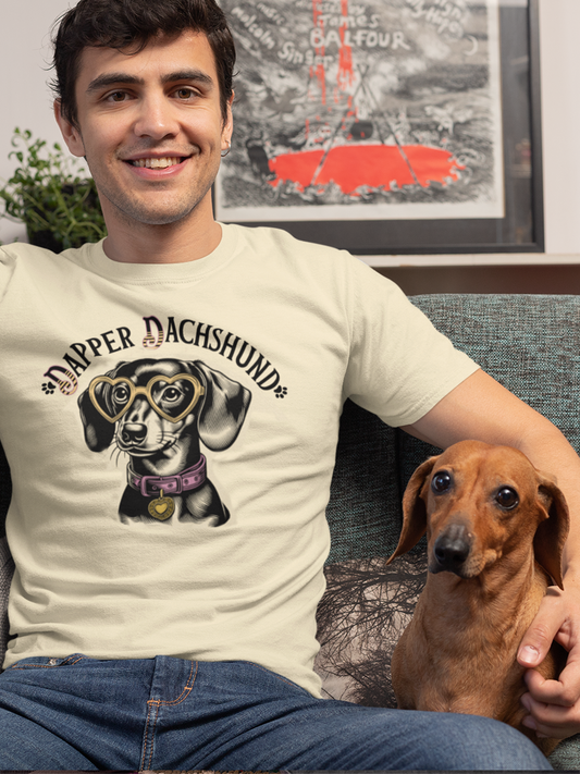 Dachshund T-Shirt - Stylish Dog Lover Tee "Dapper Dachshund".