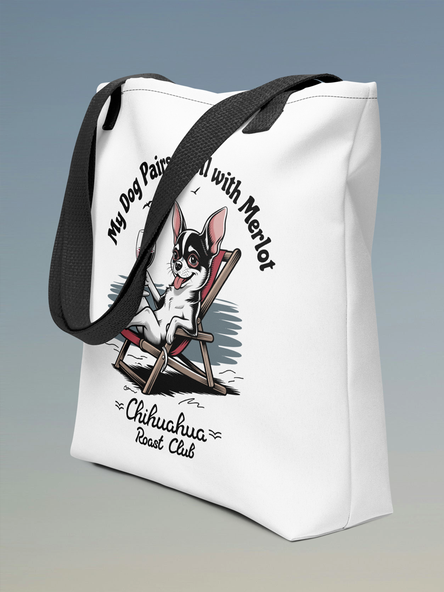 Tote Bag “My Dog Pairs Well with Merlot”