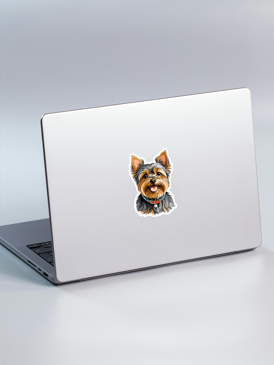 Yorkie Sticker - Waterproof Yorkshire Terrier Vinyl Decal for Laptop & Water Bottle.