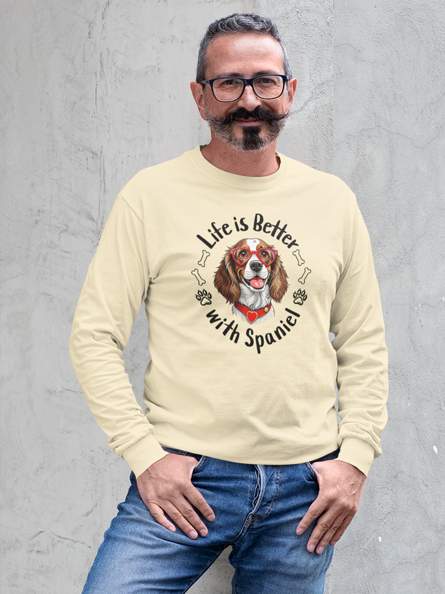 Life Is Better with Spaniel Sweatshirt – Cute Dog Lover Gift.