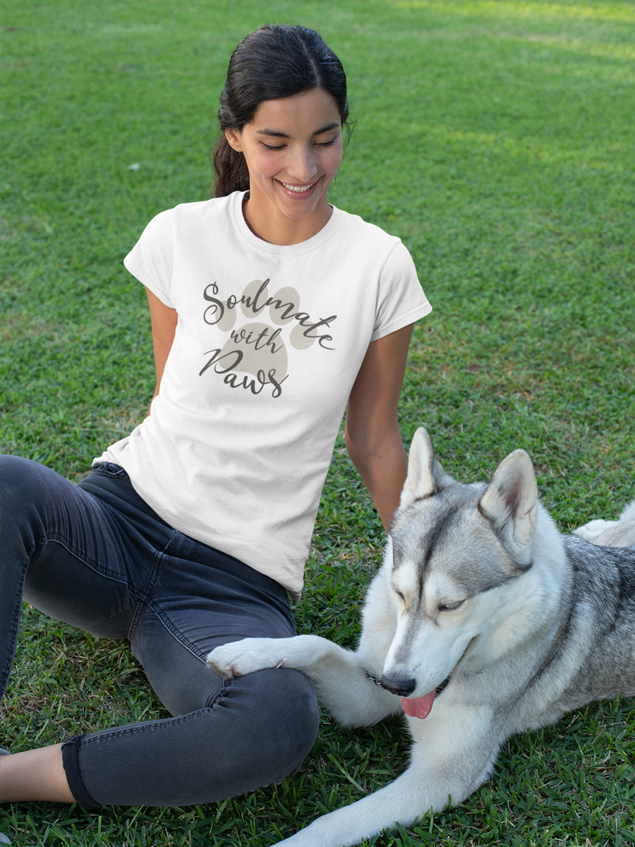 “Soulmate with Paws” T-shirt for dog owners.