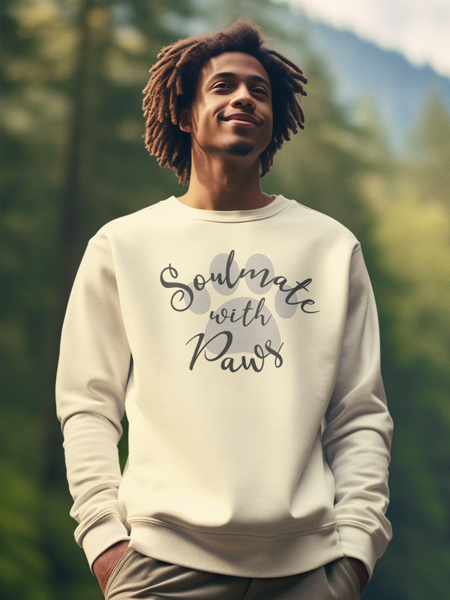 Soulmate with Paws Sweatshirt – Cute Design for Dog Lovers.