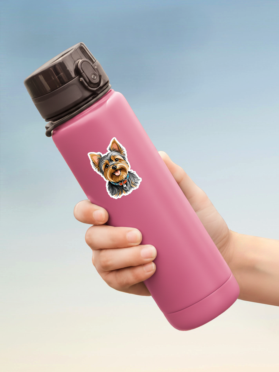 Yorkie Sticker - Waterproof Yorkshire Terrier Vinyl Decal for Laptop & Water Bottle.
