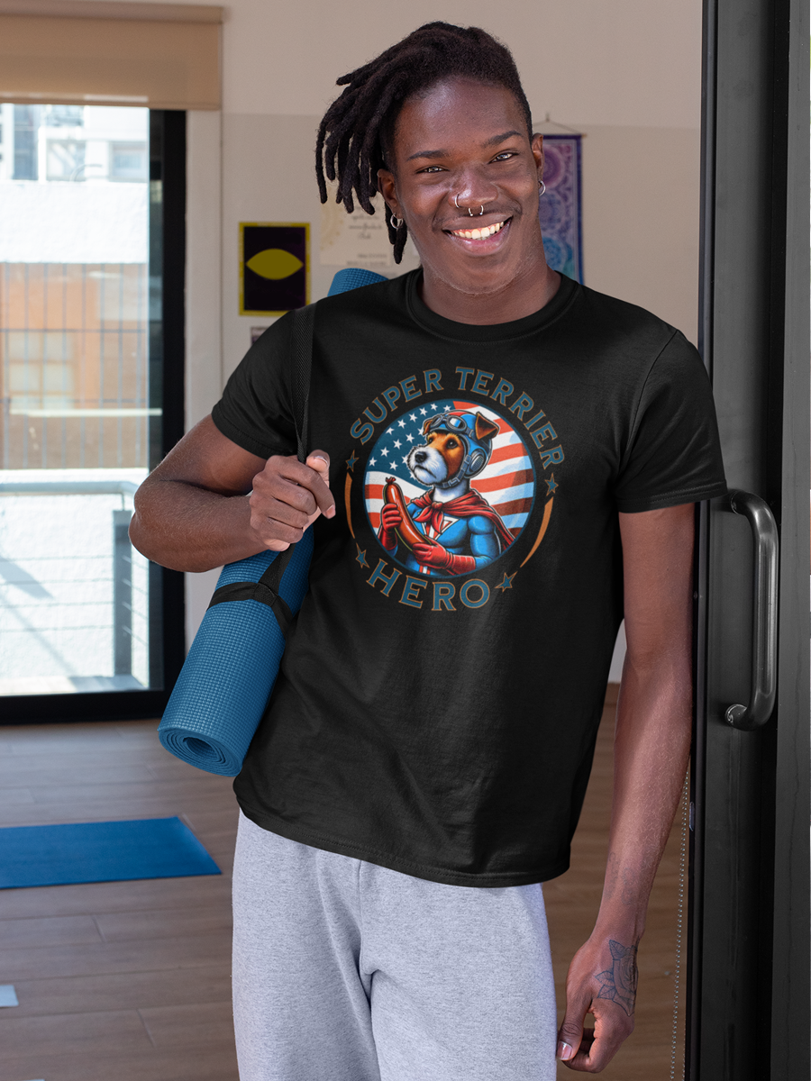 Terrier T-Shirt - "Super Terrier" Superhero Dog Lover Tee.