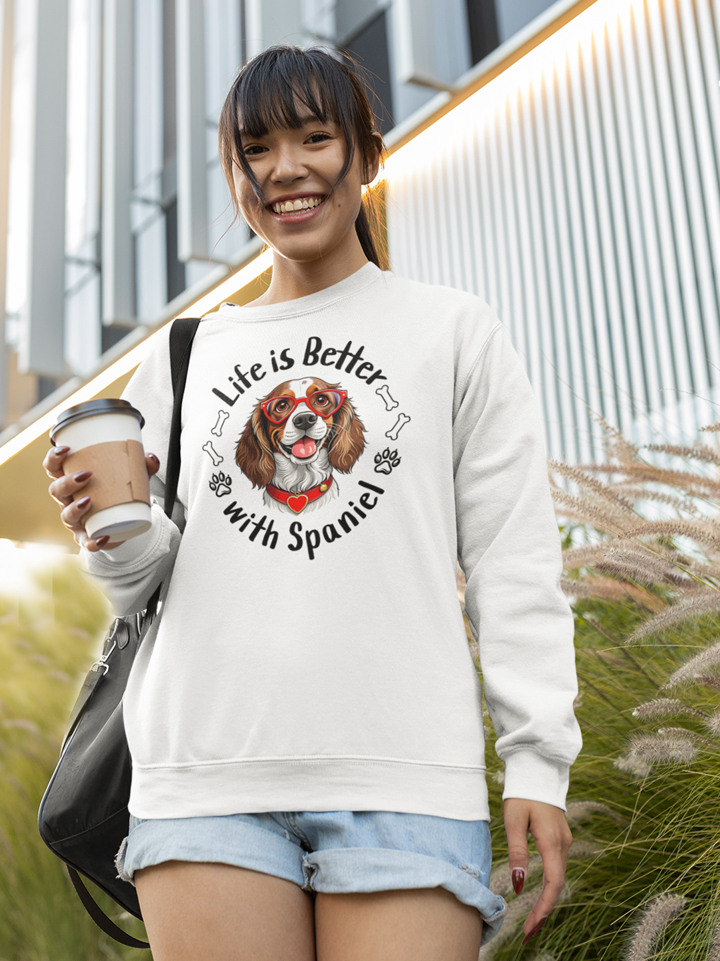 Life is Better with Spaniel Sweatshirt.