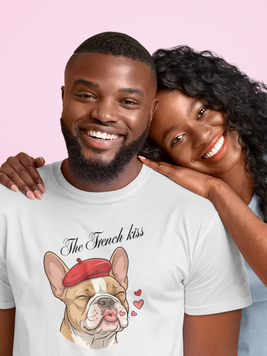 French Bulldog T-Shirt - Valentine's Day Dog Lover Gift "The French Kiss".