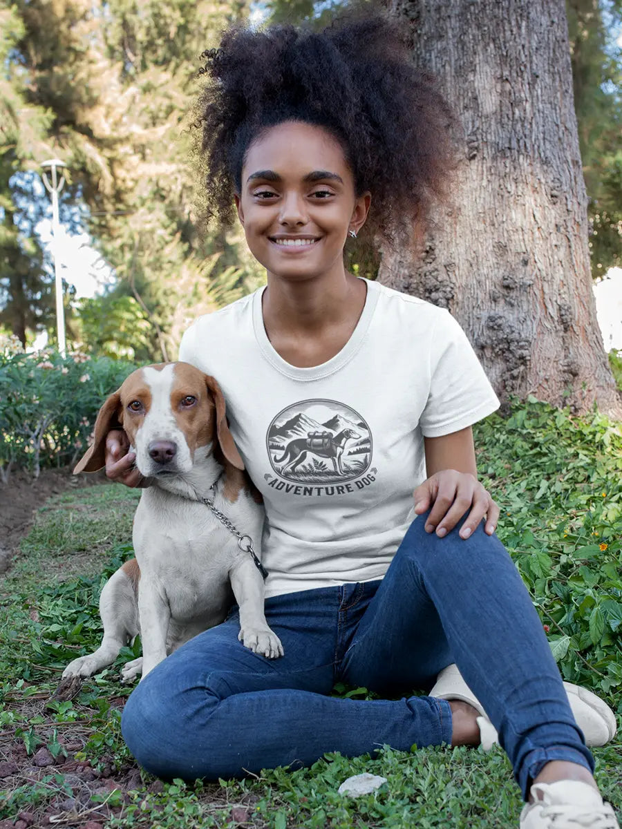 Adventure Dog T-Shirt - Dog Lover Tee "Adventure Awaits With My Dog". - PrintsDog